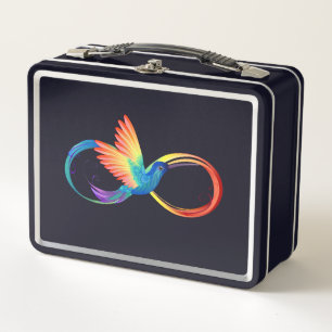 Lunch Box Colibri arc-en-ciel avec symbole Infinity