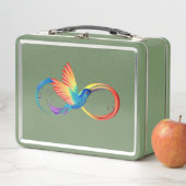 Lunch Box Colibri arc-en-ciel avec symbole Infinity (En situation)