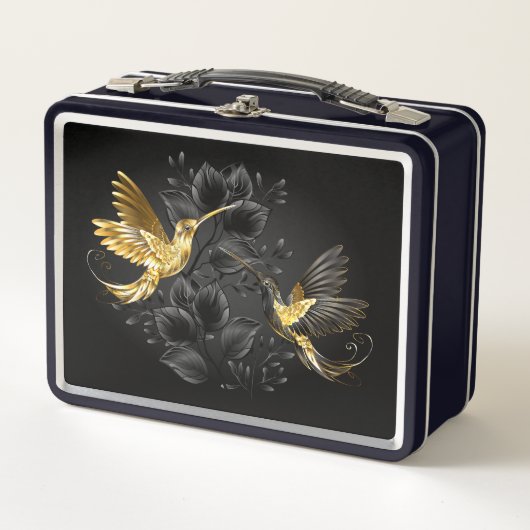 Lunch Box Colibri noir et or (Devant)