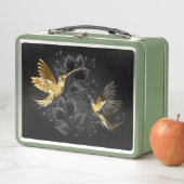Lunch Box Colibri noir et or (En situation)
