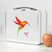 Lunch Box Colibri orange jaune et vert (En situation)
