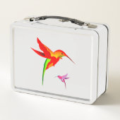 Lunch Box Colibri orange jaune et vert (Dos)