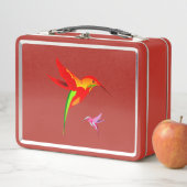 Lunch Box Colibri Orange Jaune Et Vert (En situation)
