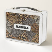 Lunch Box Collection moderne de luxe blanc léopard élégant (Devant)