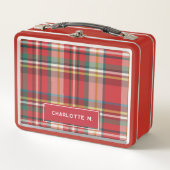 Lunch Box Coloré Plaid Classic Personnalisé Enfants Nom (Devant)