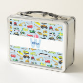 Lunch Box Colorée Transport & Véhicules École pour enfants (Dos)
