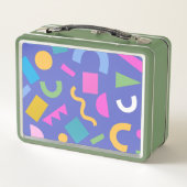Lunch Box Colorful Abstract Geometric Memphis Style Pattern (Dos)