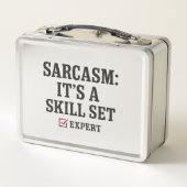 Lunch Box Compétence en sarcasme Typographie experte (Dos)