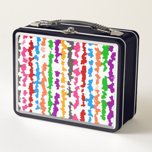 Lunch Box Conception Abstraite Irrégulière Colorée Blanche (Devant)