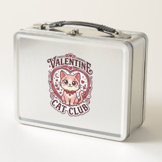 Lunch Box Conception de chat drôle de la Saint-Valentin - Ch