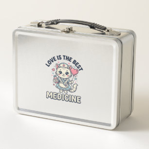 Lunch Box Conception de chat infirmière mignonne L'amour est