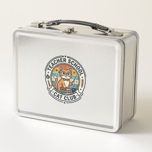 Lunch Box Conception de chat mignon de professeur d'école - (Devant)