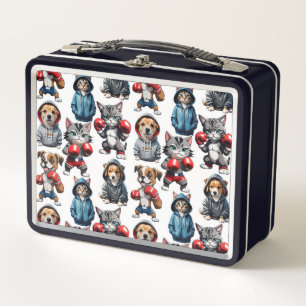 Lunch Box Conception de chats et de chiens de dessin animé