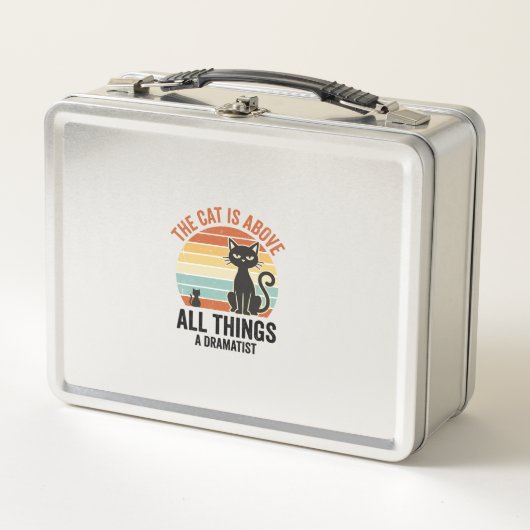 Lunch Box Conception de chemise humoristique de chat dramati (Devant)