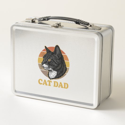 Lunch Box Conception de chemise pour papa de chat rétro vint (Devant)