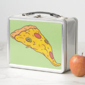 Lunch Box Conception de dessin animé de morceau de pizza sav (En situation)