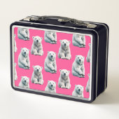 Lunch Box Conception de motif d'ours polaire rose (Dos)