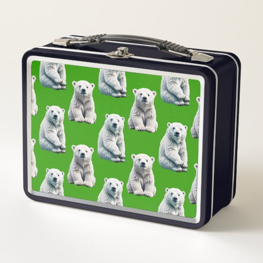 Lunch Box Conception de motif d'ours polaire vert (Devant)