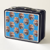 Lunch Box Conception de motif tête de tigre bleu (Dos)