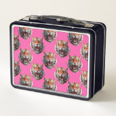 Lunch Box Conception de motif tête de tigre rose (Dos)