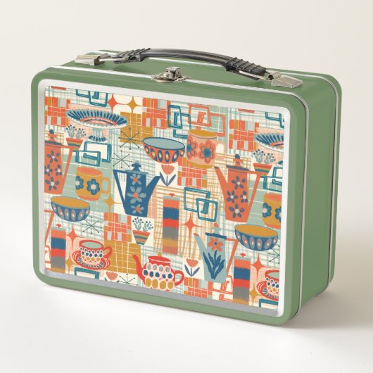 Lunch Box Conception de poterie peinte à la main rétro (Devant)