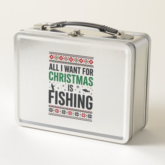 Lunch Box Conception de pull moche de pêche à Noël (Devant)