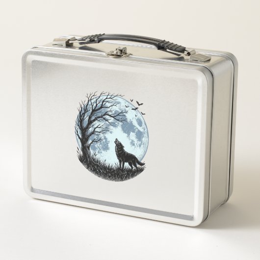 Lunch Box Conception de silhouette d'arbre de lune hurlant l (Devant)
