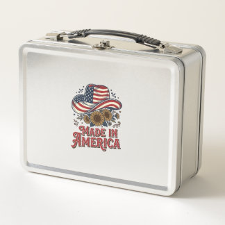 Lunch Box Conception de t-shirt Chapeau de Cowboy Patriotiqu