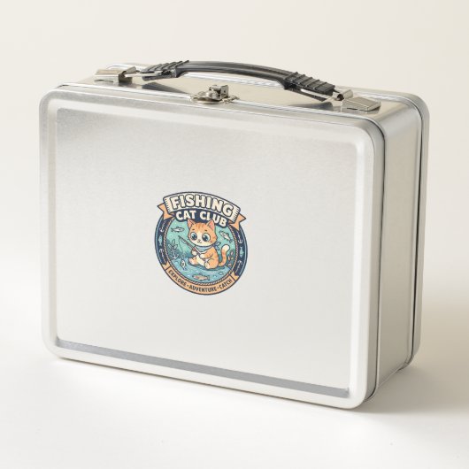 Lunch Box Conception de T-shirt de chat de pêche - Chat de p (Devant)