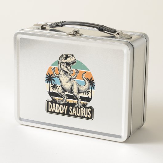 Lunch Box Conception de t-shirt de dinosaure rétro Daddy Sau (Devant)