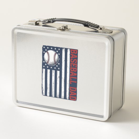 Lunch Box Conception de T-shirt de drapeau de papa de baseba (Devant)