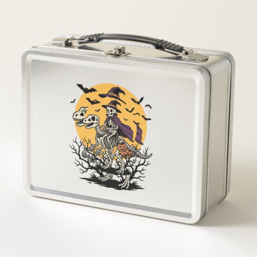 Lunch Box Conception de T-shirt Halloween dinosaure squelett (Devant)
