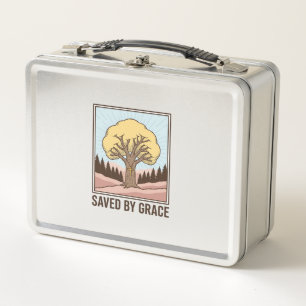 Lunch Box Conception de t-shirt vintage d'arbre chrétien sau