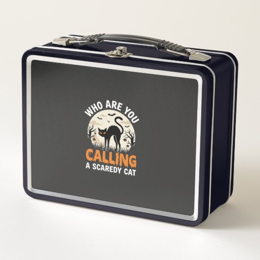 Lunch Box Conception de vecteur de chat noir drôle d'Hallowe (Devant)