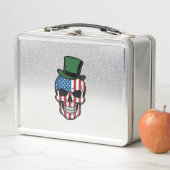 Lunch Box Conception de vecteur de drapeau de crâne de trèfl (En situation)
