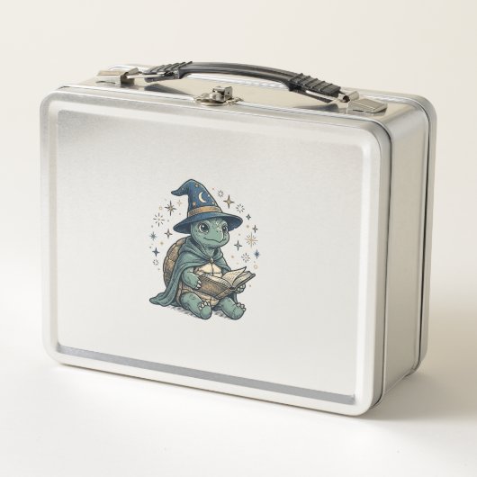 Lunch Box Conception de vecteur de magicien de tortue mignon (Devant)