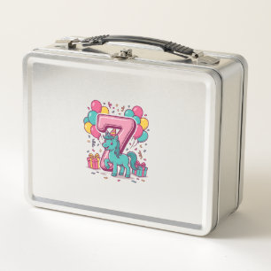 Lunch Box Conception de vecteur de poney mignon de fête d'an
