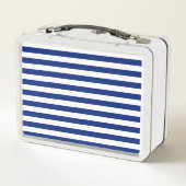Lunch Box Conception d'étoile argentée nautique sur rayures (Dos)