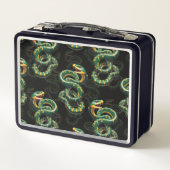 Lunch Box Conception du Motif de serpent Arrière - plan noir (Dos)