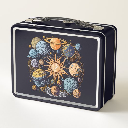 Lunch Box Conception graphique du système solaire (Dos)