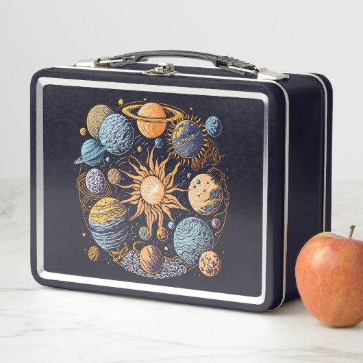 Lunch Box Conception graphique du système solaire (En situation)