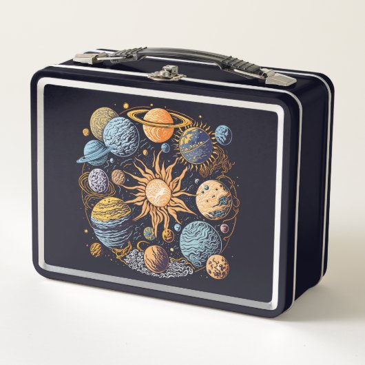 Lunch Box Conception graphique du système solaire (Devant)