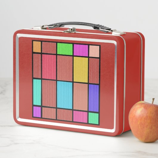 Lunch Box Conception graphique numérique de style mondrien R (En situation)