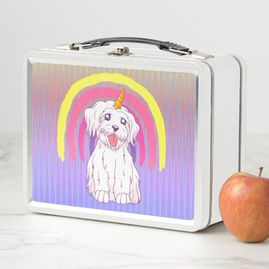 Lunch Box Conception Licorne Arc-en-Ciel Chiot Mignon (En situation)