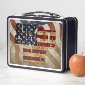 Lunch Box Conception vintage de la fête d'indépendance du 4 (En situation)