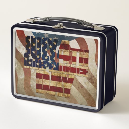 Lunch Box Conception vintage de la fête d'indépendance du 4 (Devant)