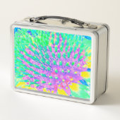 Lunch Box Confleur Abstrait bleu turquoise et violet (Dos)