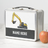 Lunch Box Construction Équipement lourd Nom Cool Excavateur (En situation)