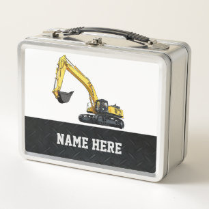 Lunch Box Construction Équipement lourd Nom Cool Excavateur