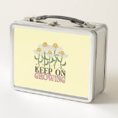 Lunch Box Continuer À Croître Citations Positives Fleurs Rét (Devant)